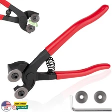 Heavy Duty Glass Tile Nipper 7" Wheeled Mosaic Cutter Stained Ceramic Tool Kit