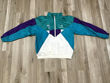 Sergio Tacchini RARE Vintage 90 s Windbreaker Size 40 Teal Blue Purple