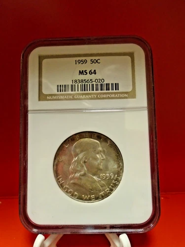 1959 United States Franklin Silver Half Dollar NGC MS 64