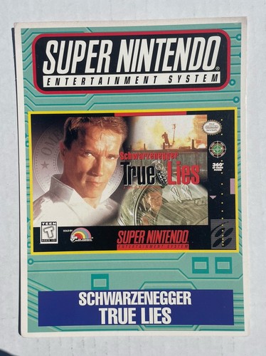 SNES Schwarzenegger True Lies VIDPRO Card Toys R Us Display Card Promo Rare