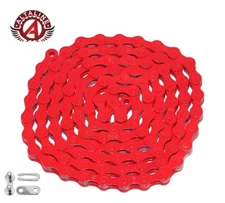 KMC ALTALINE Single Speed BIKE RED Chain 1/2x1/8x112 LINKS Cruiser FIXIE BMX.