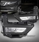 FRONT BUMPER DRIVING FOG LIGHTS LAMPS CHROME FOR 17-18 ROGUE LEFT+RIGHT PAIR SET