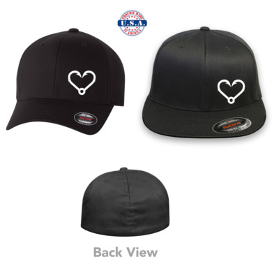 FISHING LOVE HOOKS CURVED or FLAT BILL FLEXFIT HAT   ***FREE SHIPPING in BOX***