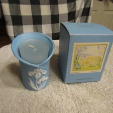 Vintage Ben Rickert Lavender Scented Candle with Vase 1.5 oz Wayne NJ USA NOS