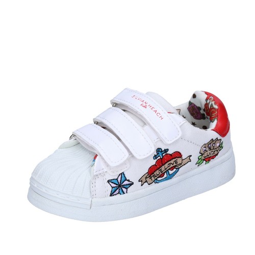Scarpe bambina SILVIAN HEACH 27 EU sneakers bianco tessuto rosso pelle  BH156-27 | eBay