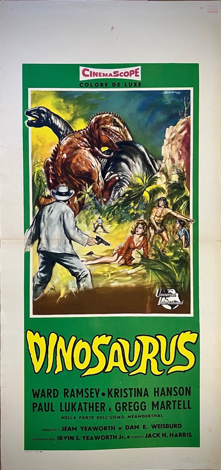 Locandina originale film Dinosaurus (1960) - Regia di Irvin Yeaworth