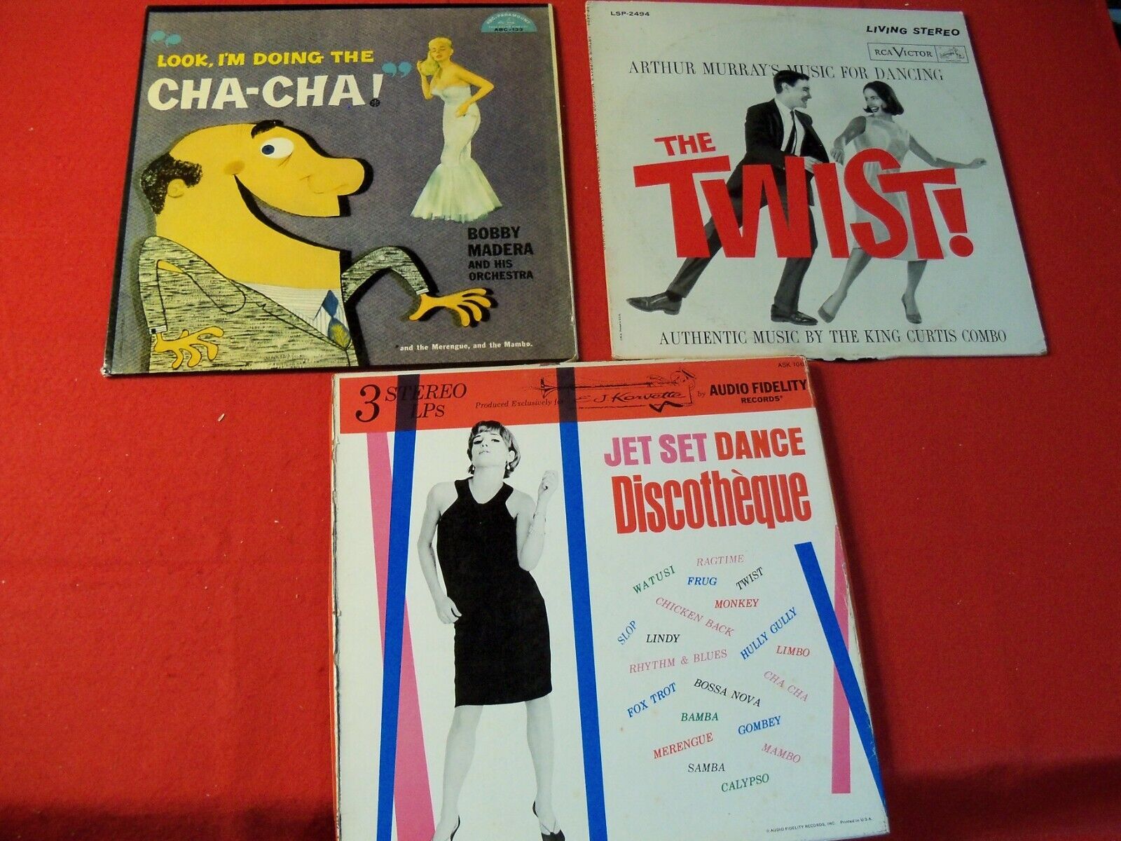 SET OF THREE 50'S AND 60'S LEARN TO DANCE LP'S ON CLASSIC POP VINTAGE VINYL!