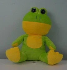 A&A Global Industries Frog Plush Stuffed Animal Toy Green Yellow Big Eyes 10.5"