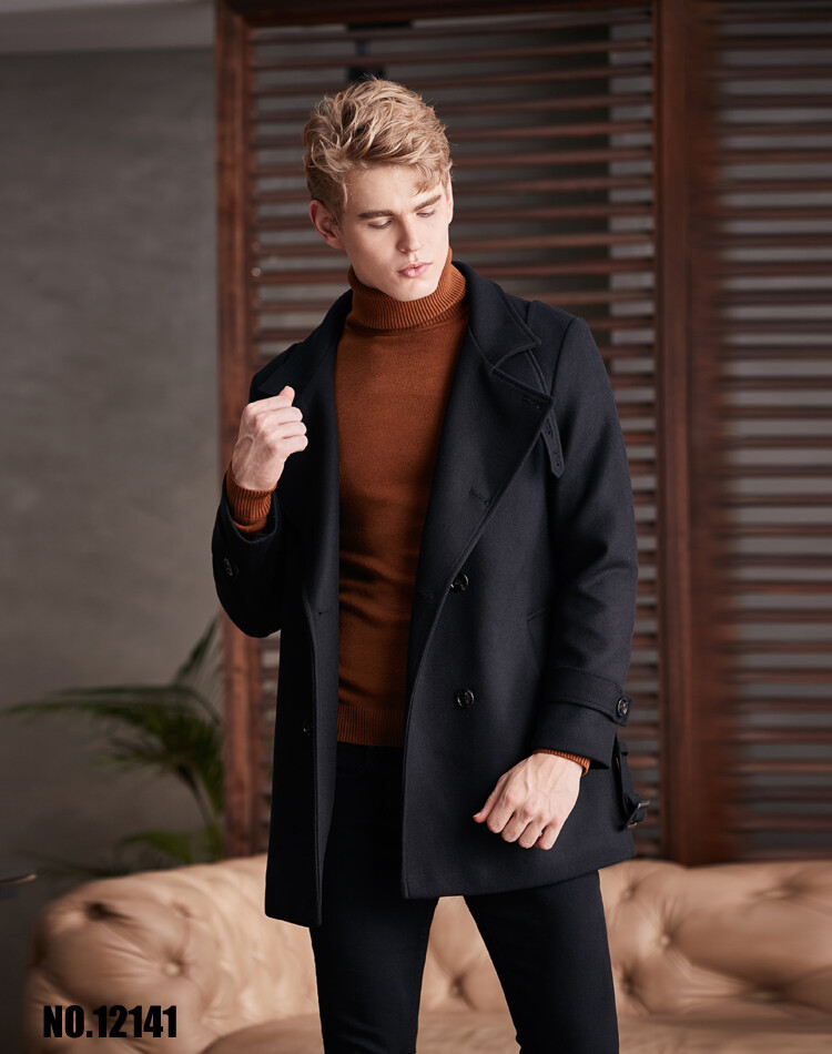 Winter New Style Luxury Jacket Stand Up Collar Wool Coat 