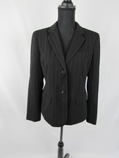 Jones New York Womens Blazer Size 8 Black Pinstriped 2 Button Jacket NWT