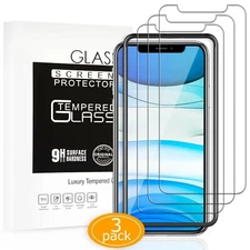 3 PACK TEMPERED GLASS SCREEN PROTECTOR FOR IPHONE 11 PRO MAX  WITH EASY FRAME