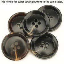 10X Round 4 Holes Resin Sewing Buttons for Jacket Overcoat Blazer Costume Decor