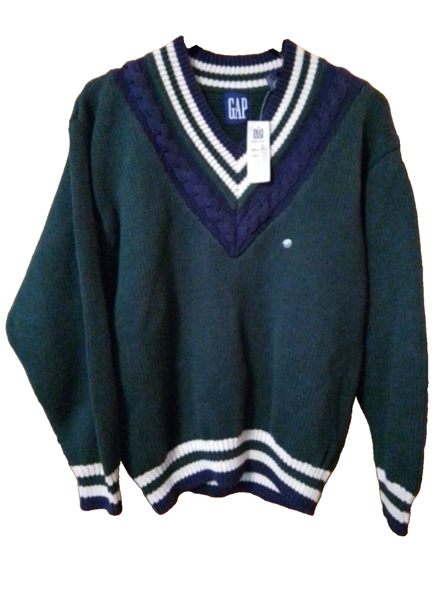 Gap Sweater Vtg 90's Mens Small NWT Long Sleeve V-Neck Pullover | eBay