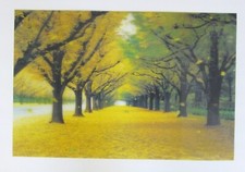 Leaves Falling Golden Autumn Lenticular 3D Picture Large  23x16 inch Great 3-D!
