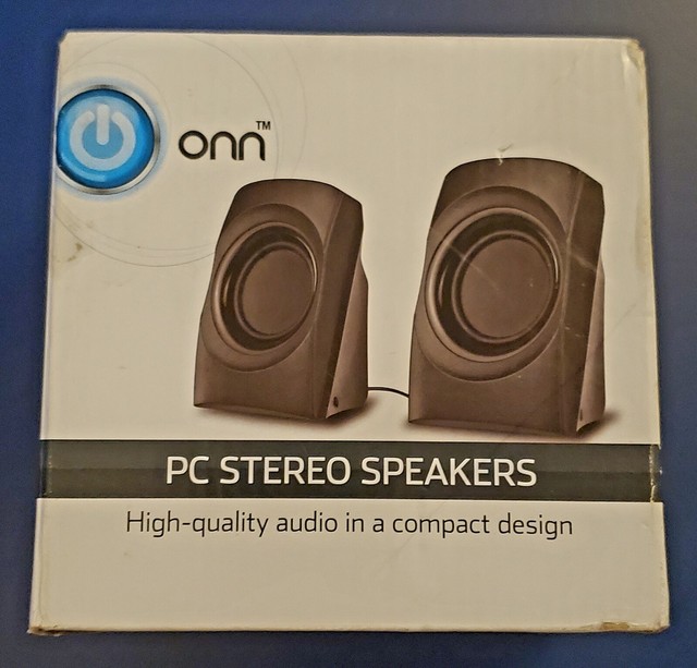 ONN PC Stereo Speakers With Integrated Volume Control ONA 18H0009 eBay