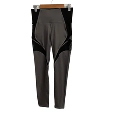 MICHI Fuse Mesh Insert Grey Black Leggings Size XS