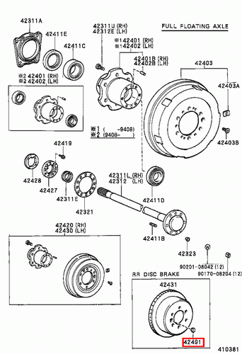Genuine RAV4 ZSA44 ZSA42 Regius KCH40 Rear Hand Brake Shoe Adjuster Plug x2 - Picture 11 of 20