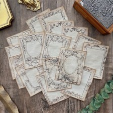 16x Retro Distressed Letter Paper Baroque Floral Scrapbook DIY Material Vintage