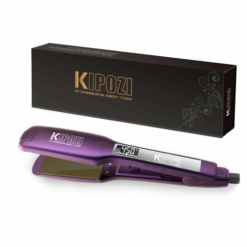 Pro KIPOZI Curly Straight Hair Straightener 2 In 1 Wide Plate LCD Display 1.75In eBay