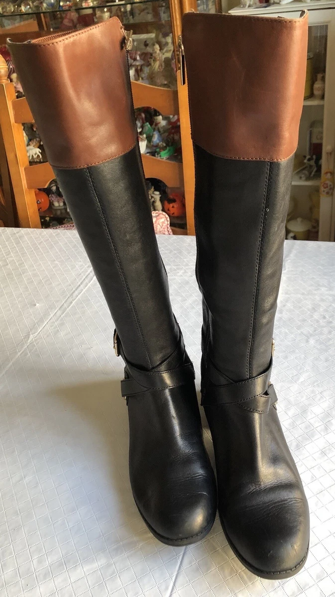 BANDOLINO TWO TONE LADIES LEATHER RIDING BOOTS SIZE 7 1 2