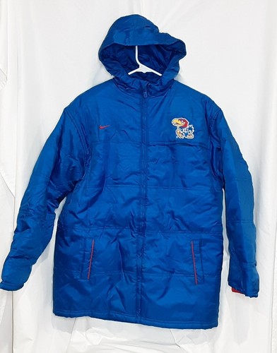 Nike Kansas Jayhawks Hooded Puffer Jacket Men's Size Large -lil12 - Picture 1 of 6