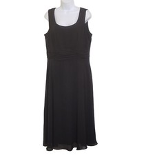 Perceptions New York 2pc Set Evening Dress Jacket L Black Empire Sleeveless Midi