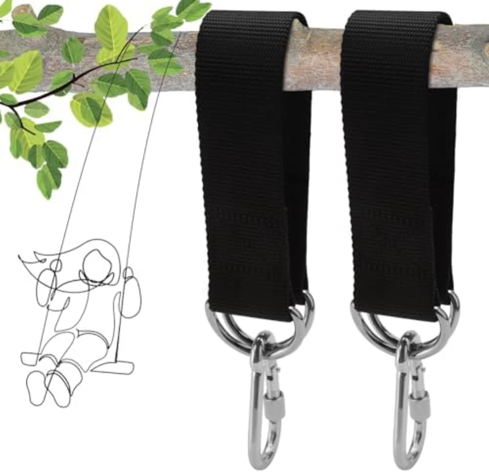 Kit Altalena Per Albero Da 25 Cm – Cinghie In Poliestere Con Moschettoni Metallici, 2 Pezzi
