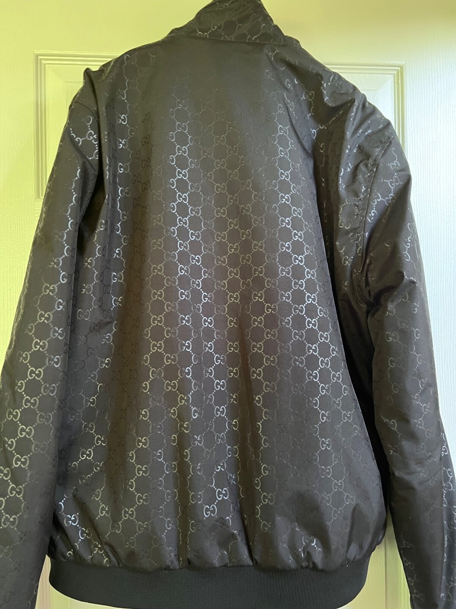 GUCCI BLACK MEN'S MONOGRAM JACKET BOMBER GUCCI LOGO IT54 GUCCI BLACK MEN'S MONOGRAM JACKET BOMBER GUCCI LOGO IT54