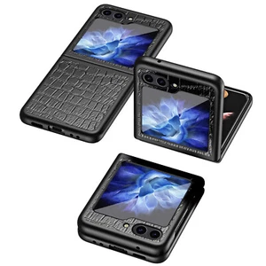 Pour Samsung Galaxy Z Flip6 5 4 3 Hinge Case Protection contre les chutes Couverture en cuir