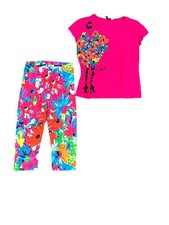Jean Paul Gaultier Junior Pink Floral Tee T Shirt Top Leggings Outfit Pant Set 5