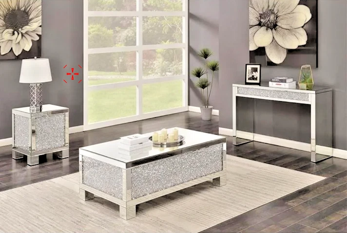 “Stylish mirrored glam Coffee table with glitter sides” (Read Description) - Image 3 of 4