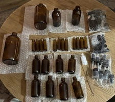 Amber Glass Spray Bottle Set 24 Bottles Refillable - A0170