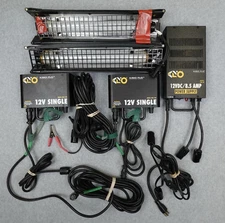 Kino Flo Single System Two Light Kit 15” (12VDC) 3220K & 5500K Lamps w/Amp Lot