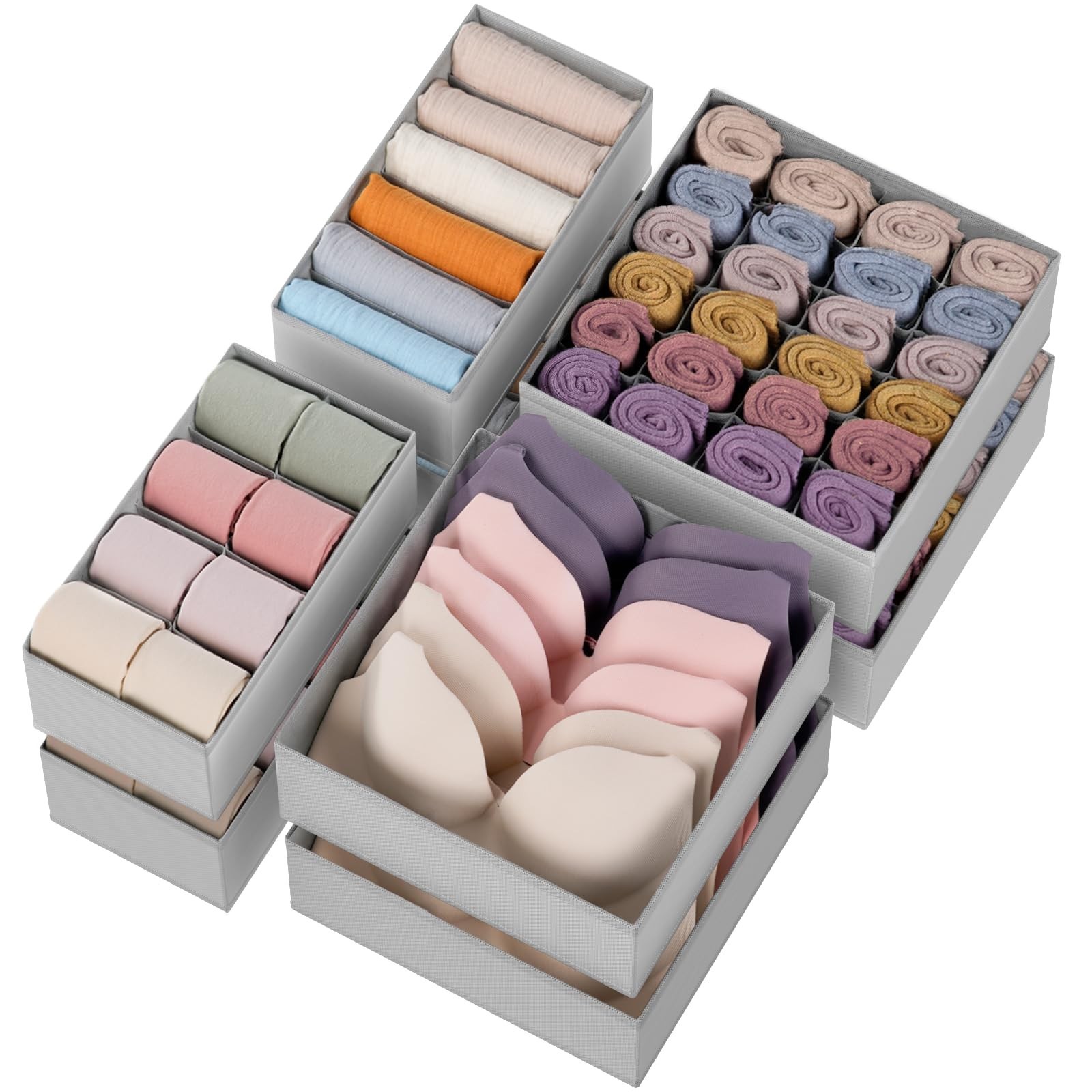 Criusia Drawer Organizer Clothes, 8 Pack Dresser Organizer for Underwear, Soc...