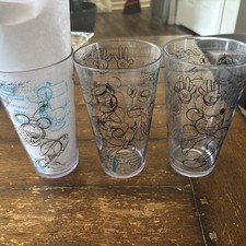 Walt Disney Mickey Mouse Plastic Tumbler Lot Of 3