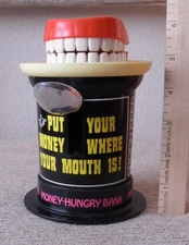 Vintage 1975 Poynter Put Your Money Where Your Mouth Is 'Money Hungry Bank'