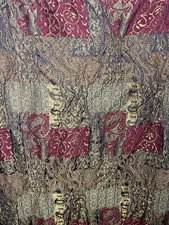 Croscill Curtain Panel Set FLAWED Tapestry Damask Brocade Gold Burgundy Galleria