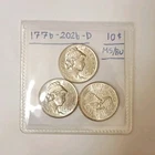 Lot of 3, 1 yr only, 2026-D Semiquincentenial Dimes. 1776-2026 UNC