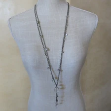 Silpada Sterling Silver Pearl and Crystal Tassel Necklace N1492