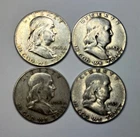 Ben Franklin SiIver Half DolIars 90% SiIver Lot of 4