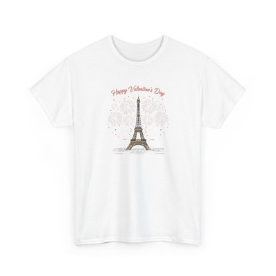 Eiffel Tower Valentine Tee   ''Happy Valentine's Day'' Paris Graphic T-Shirt