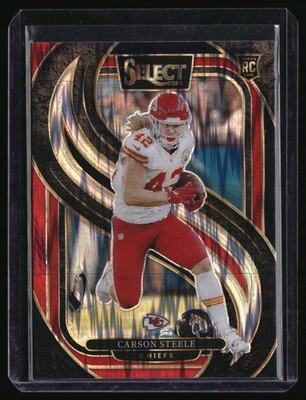 2024 Panini Select #142 Carson Steele Black & Red Prizm Shock
