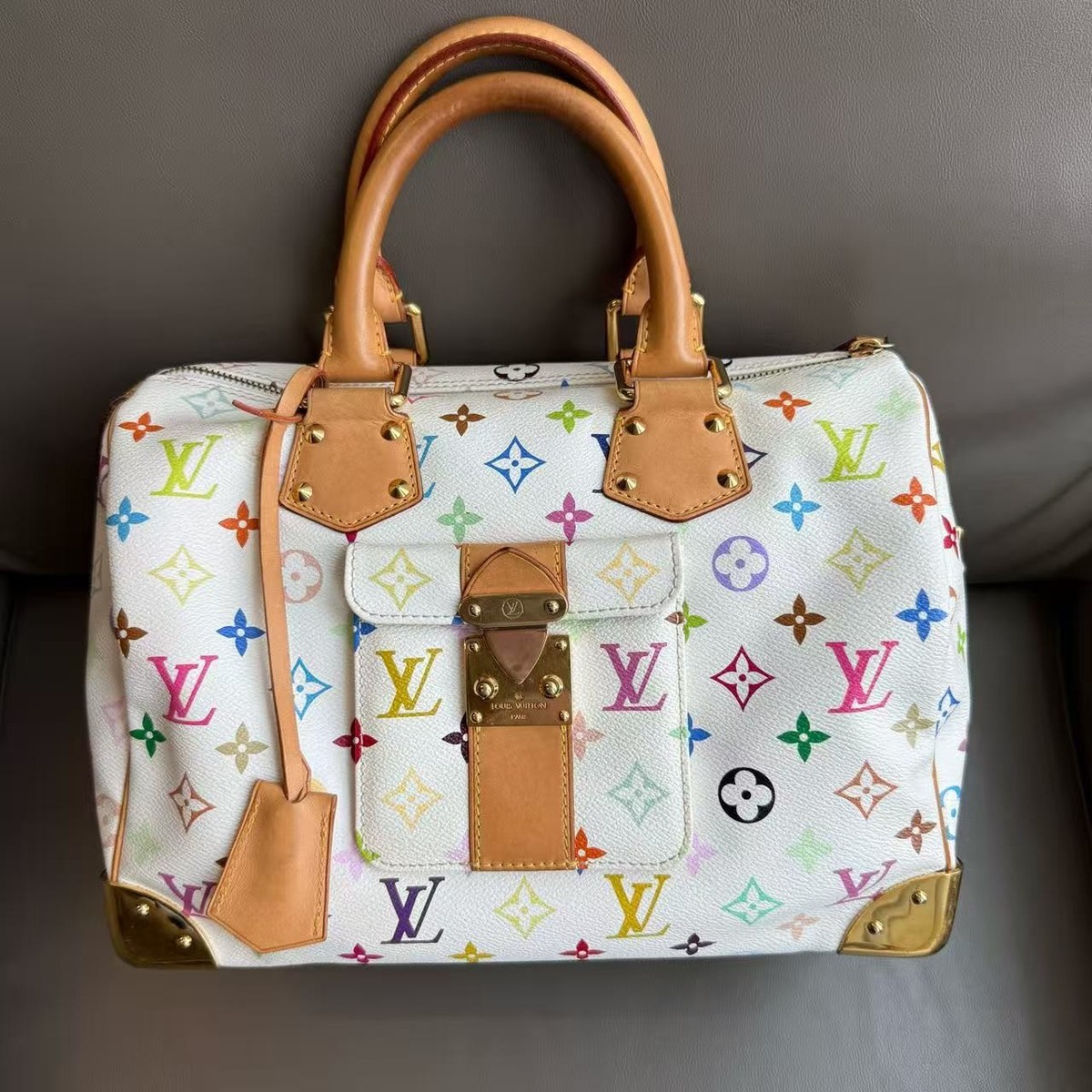 Louis Vuitton x Takashi Murakami Speedy 30 White Multicolore