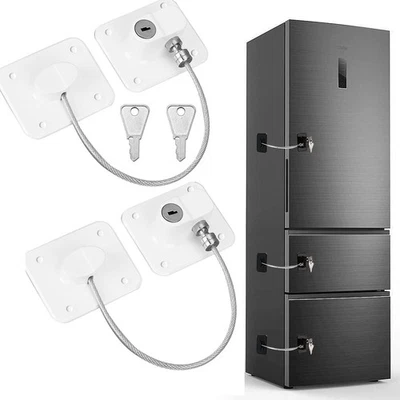 DOMIRA 2PCs Refrigerator Lock with Key Childproof Safety for Kids Window Door Drawer