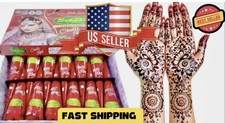 12 Pcs Red Henna Cones USA Natural Temporary Tattoo for Hands Body MEGA SALE