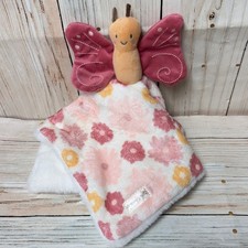 Dream Gro Butterfly Pink Orange Flowers Baby Security Blanket Plush Lovey