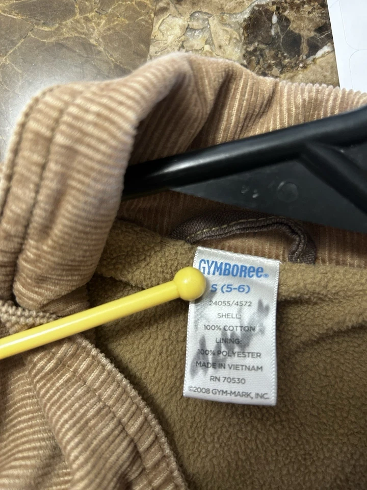 Gymboree Chore Barn Jacket Contrast Collar Boys Size Small 5 6 Fleece Lined Coat - Image 4 of 4