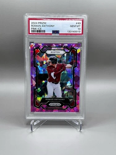 Roman Anthony PSA 10-GEM MINT! 2024 Panini Pink Ice Prizm #49! Red Sox Rookie 🔥