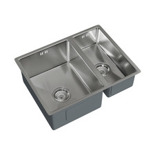 1.5 Bowl Undermount Kitchen Sink – Brushed Steel - 55x44x20cm-Dual Basin