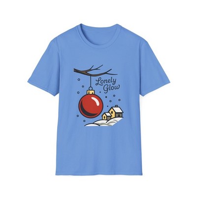 Unisex Softstyle T-Shirt Red Ornament Snowy Christmas Winter Emotional Holiday 